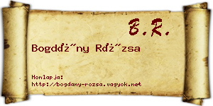 Bogdány Rózsa névjegykártya